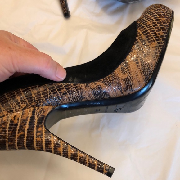 Christian Dior Animal Print Stiletto Heels with Suede Trim, Size 38/8. - Picture 8 of 16